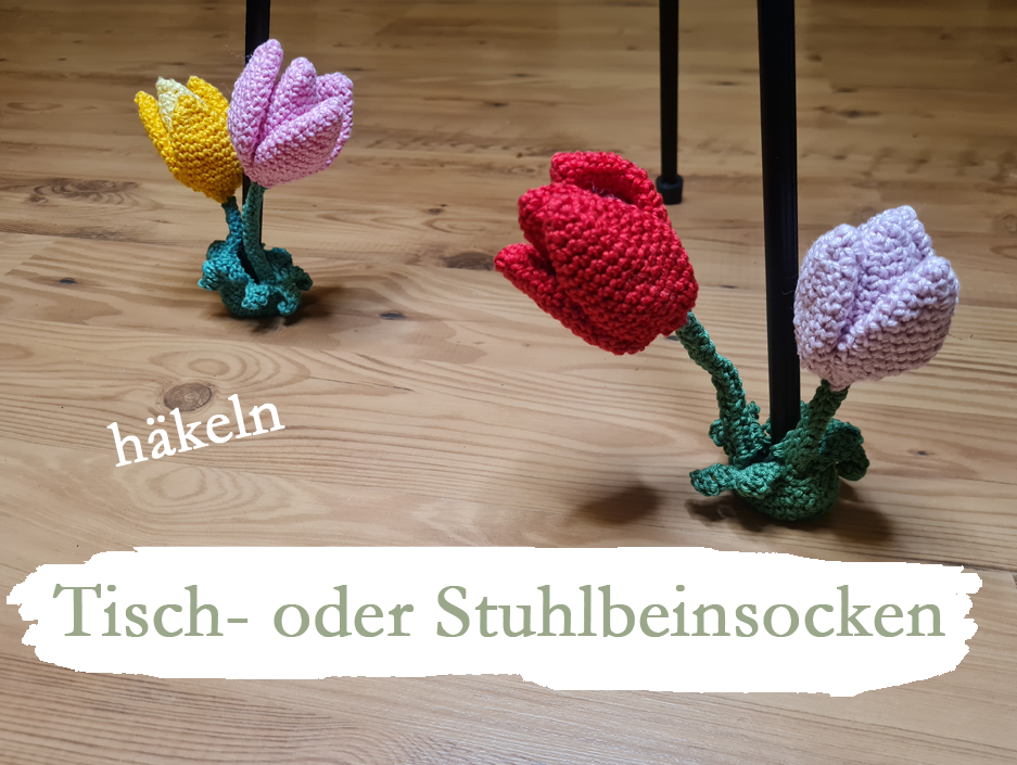 Stuhlbeinsocken Tulpen im Gras